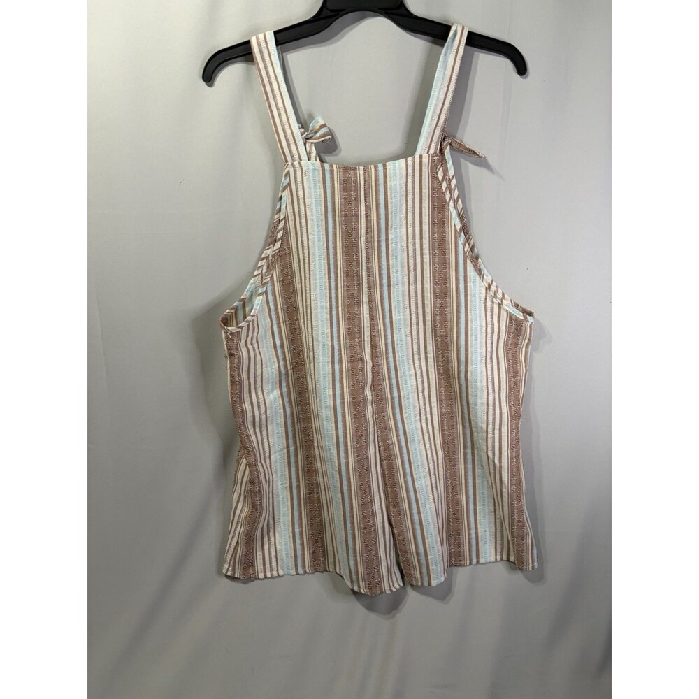 Emery Rose Size Xtra Large Dark Brown, Tan, Blue White Short Romper